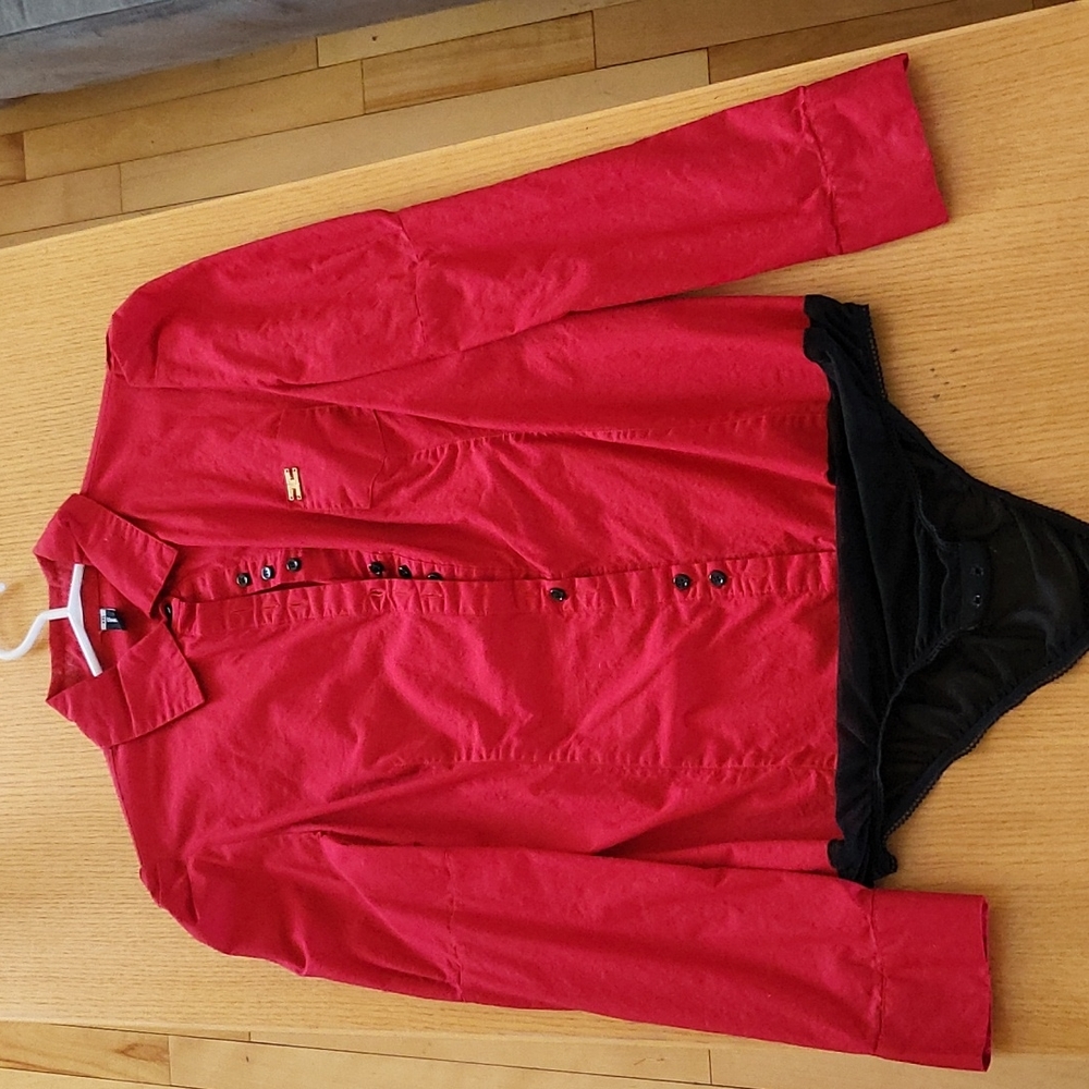Red Bodysuit long sleeve Size XXL but only fits M or L - NWOT